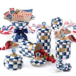 Royal Check Enamel Squashed Pot|MacKenzie-Childs Online