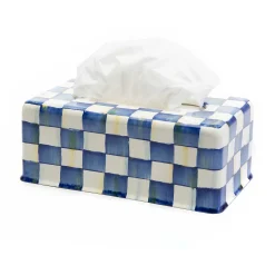 Royal Check Enamel Standard Tissue Box Cover|MacKenzie-Childs Best