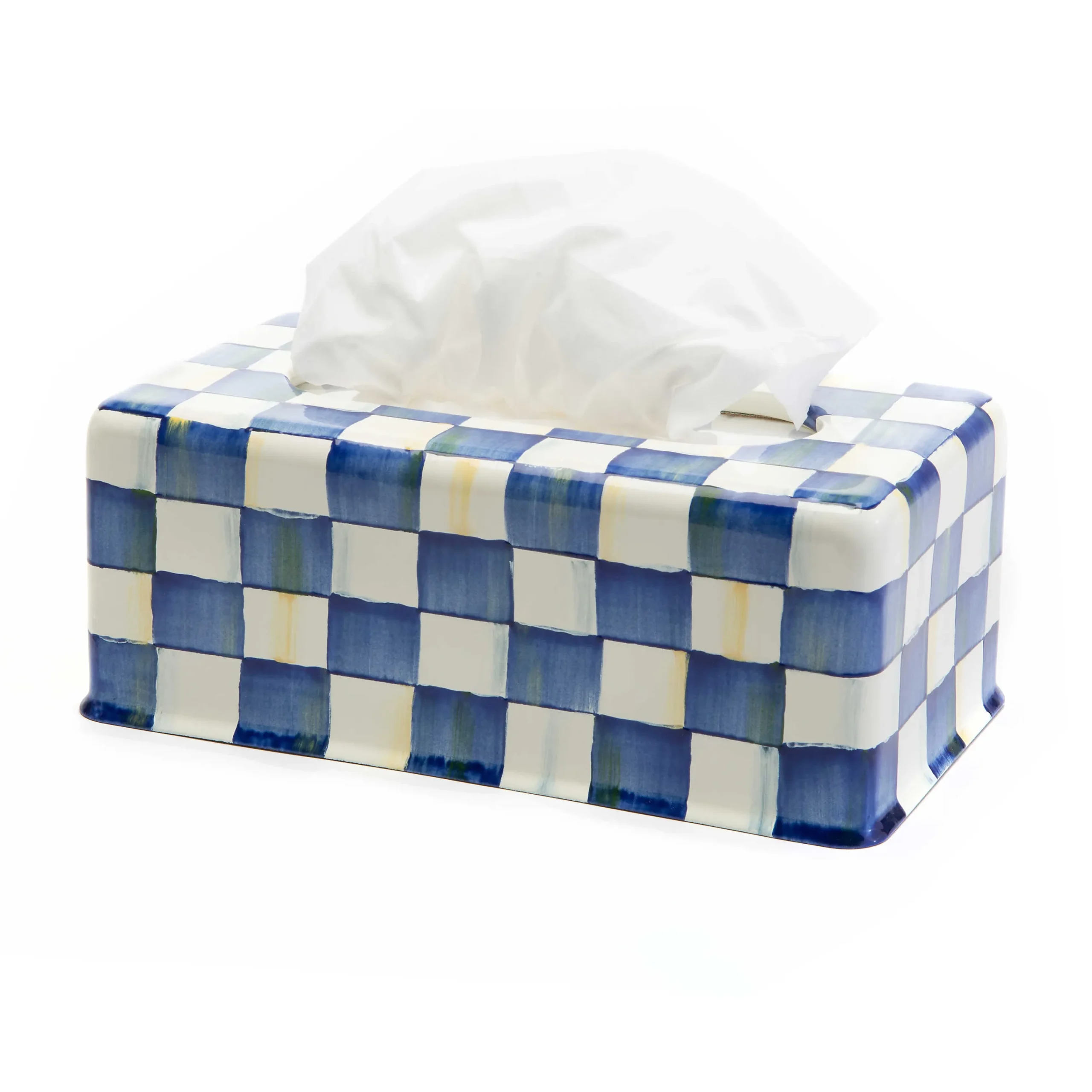 Royal Check Enamel Standard Tissue Box Cover|MacKenzie-Childs Best
