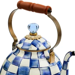 Royal Check Enamel Tea Kettle - 3 Quart|MacKenzie-Childs Outlet