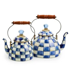 Royal Check Enamel Tea Kettle - 3 Quart|MacKenzie-Childs Outlet