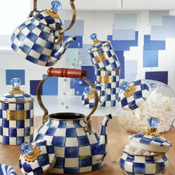 Royal Check Enamel Tea Kettle - 2 Quart|MacKenzie-Childs Hot