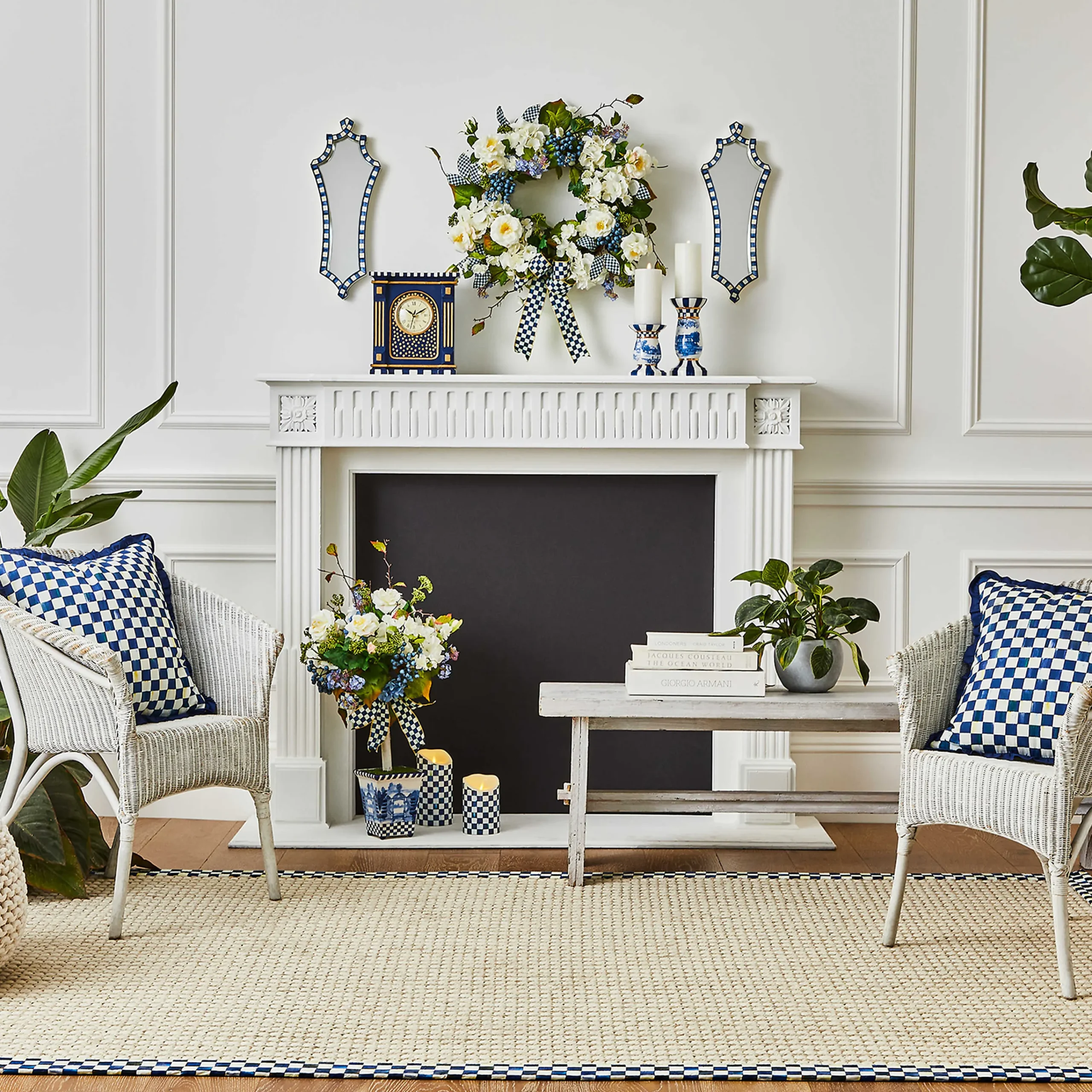 Royal Check Flicker 6" Pillar Candle|MacKenzie-Childs Sale