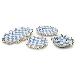Royal Check Fluted Dessert Plate|MacKenzie-Childs Discount