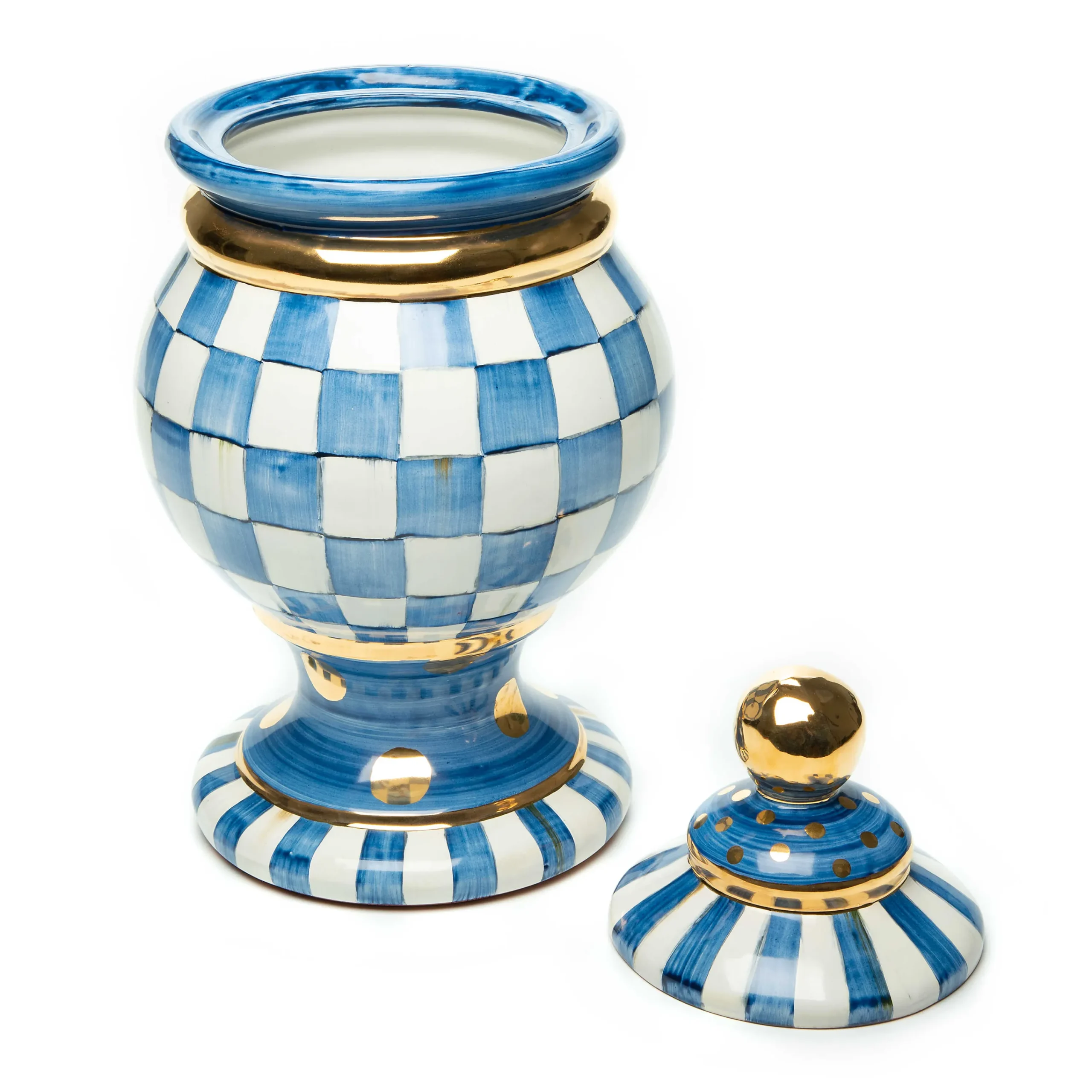 Royal Check Globe Canister|MacKenzie-Childs Best