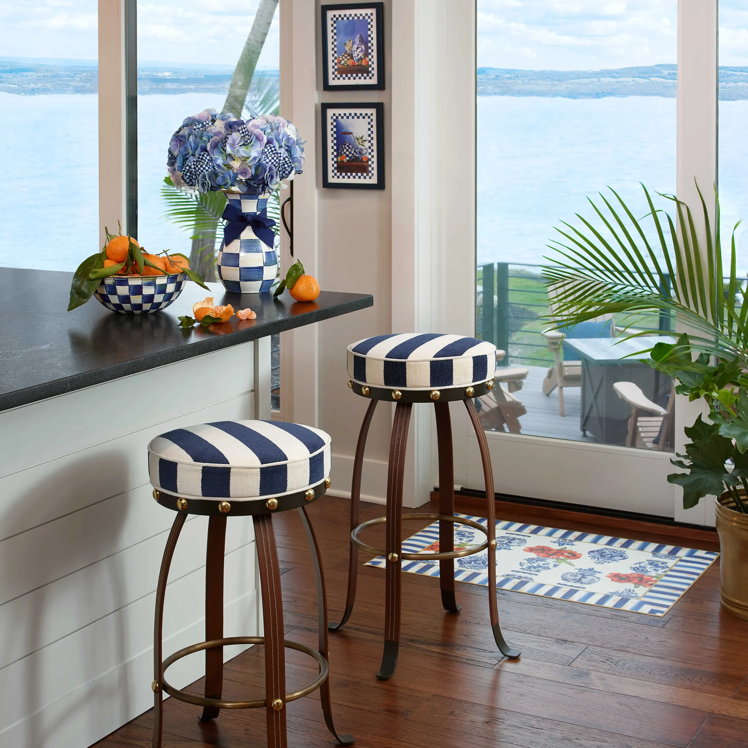 Royal Check Hydrangea - Blue|MacKenzie-Childs New