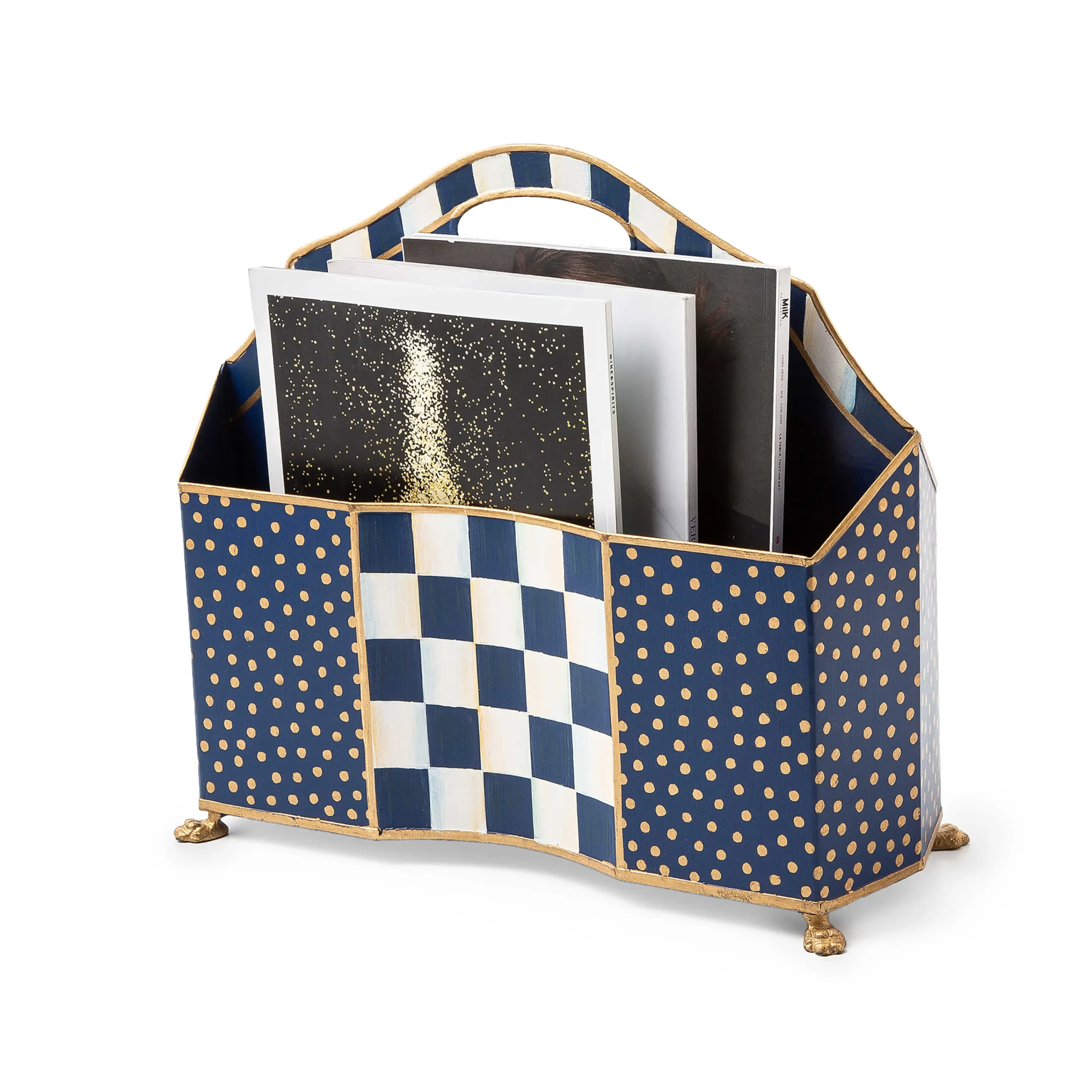 Royal Check Magazine Holder|MacKenzie-Childs Sale