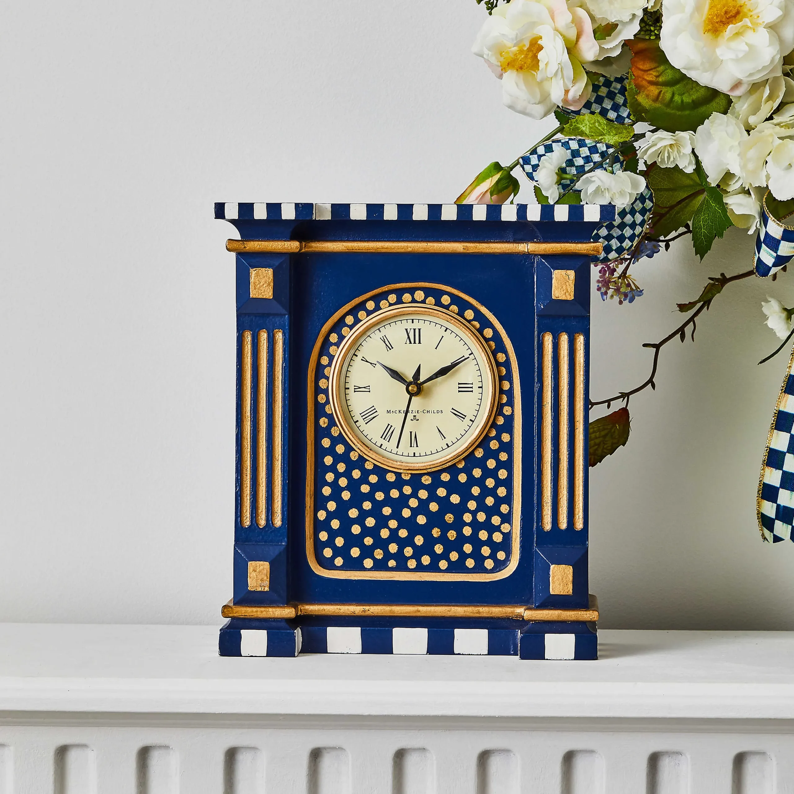 Royal Check Mantel Clock|MacKenzie-Childs