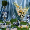 Royal Check Pedestal Tabletop Urn|MacKenzie-Childs Online