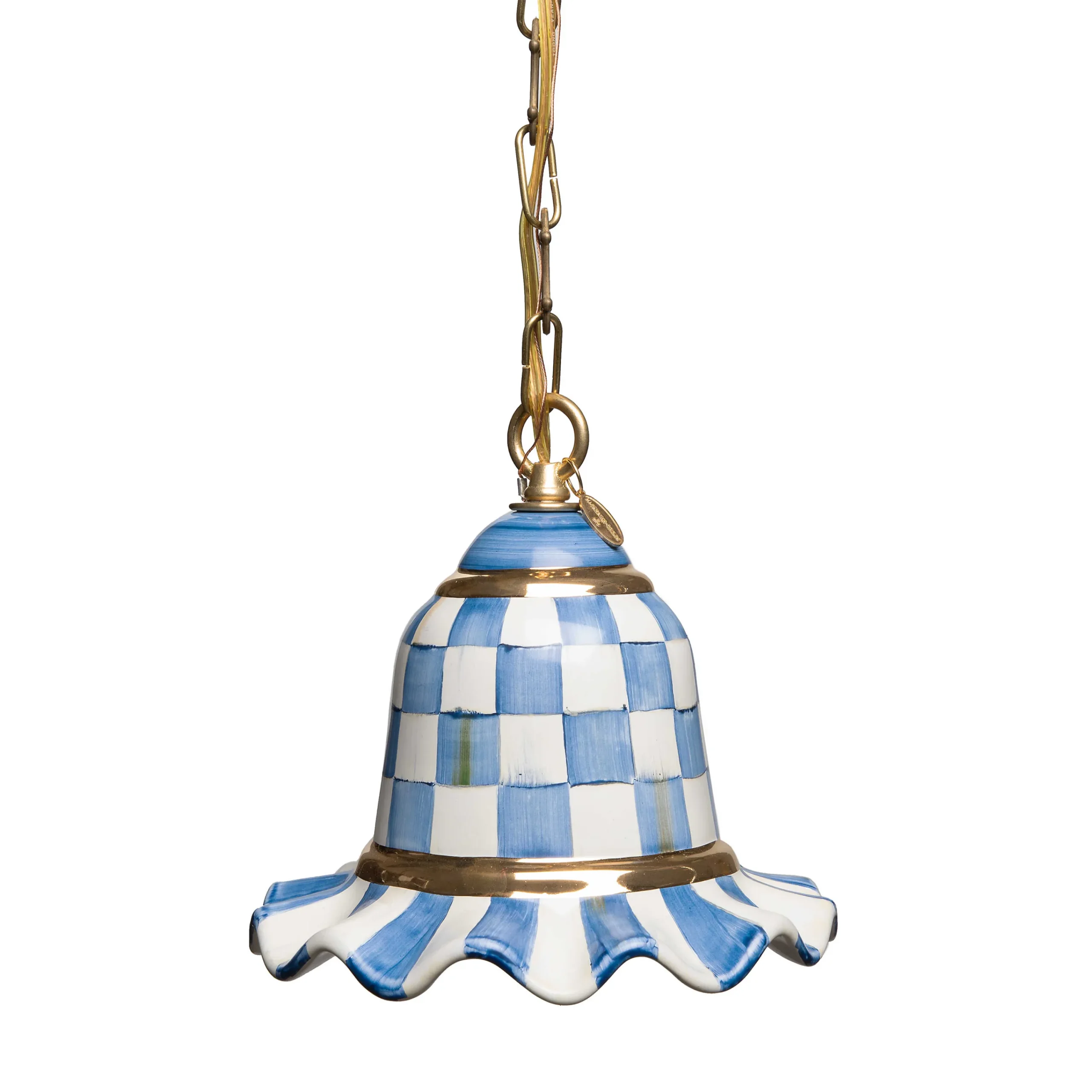 Royal Check Pendant Lamp - Small|MacKenzie-Childs