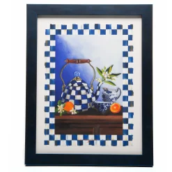Royal Check Still Life Wall Art - Tea Kettle|MacKenzie-Childs Clearance