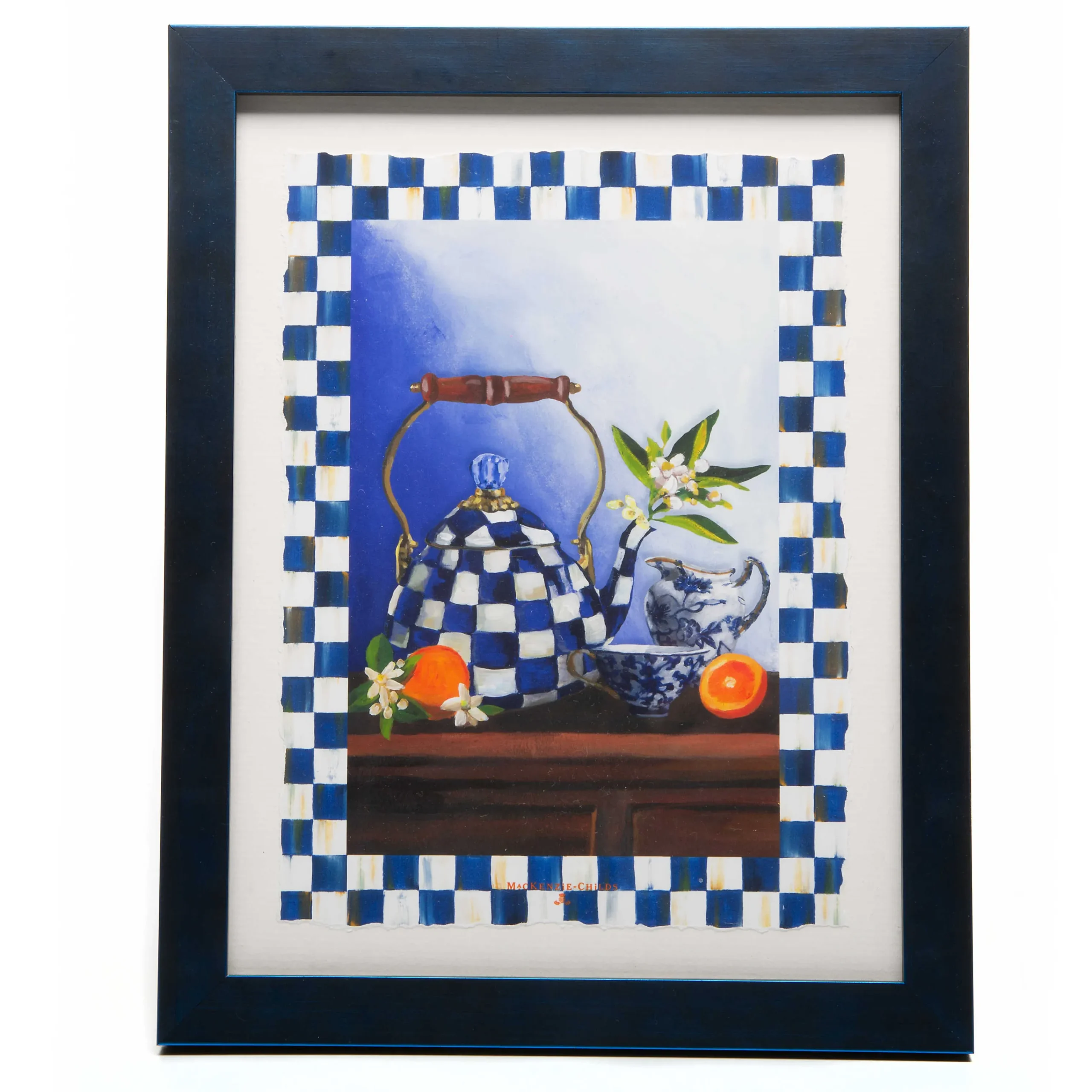 Royal Check Still Life Wall Art - Tea Kettle|MacKenzie-Childs Clearance