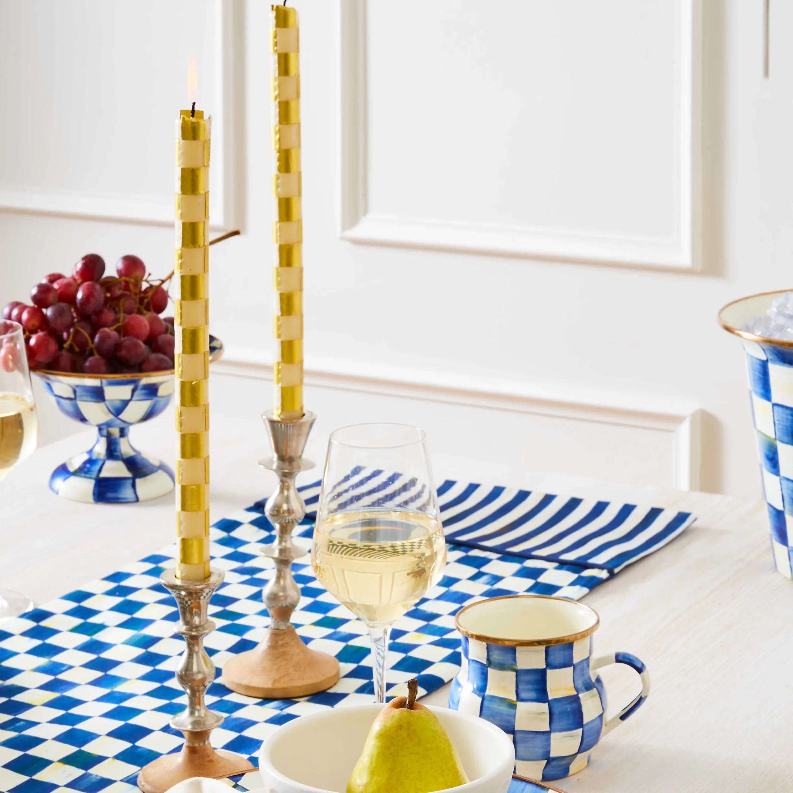 Royal Check Table Runner|MacKenzie-Childs Discount