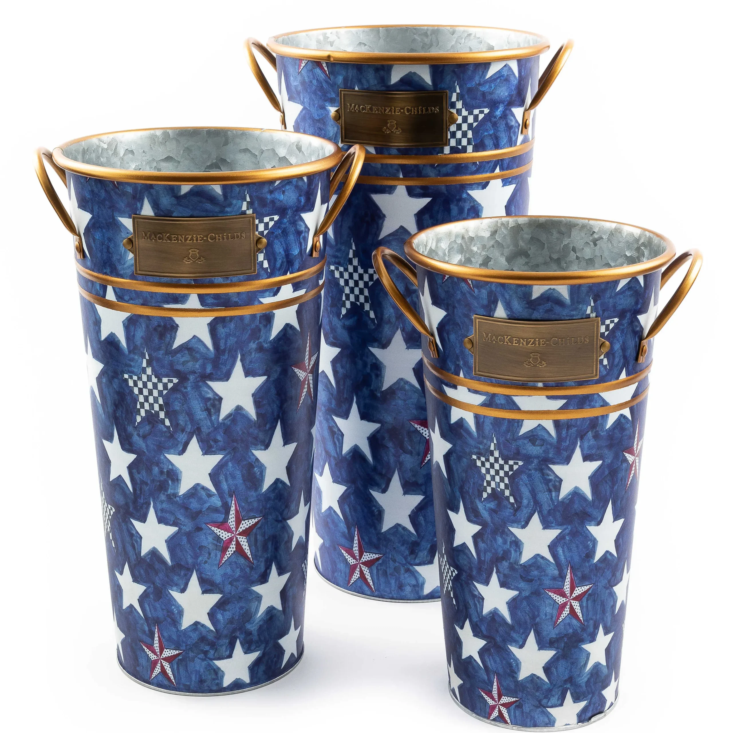 Royal Star Flower Buckets - Set Of 3|MacKenzie-Childs Outlet