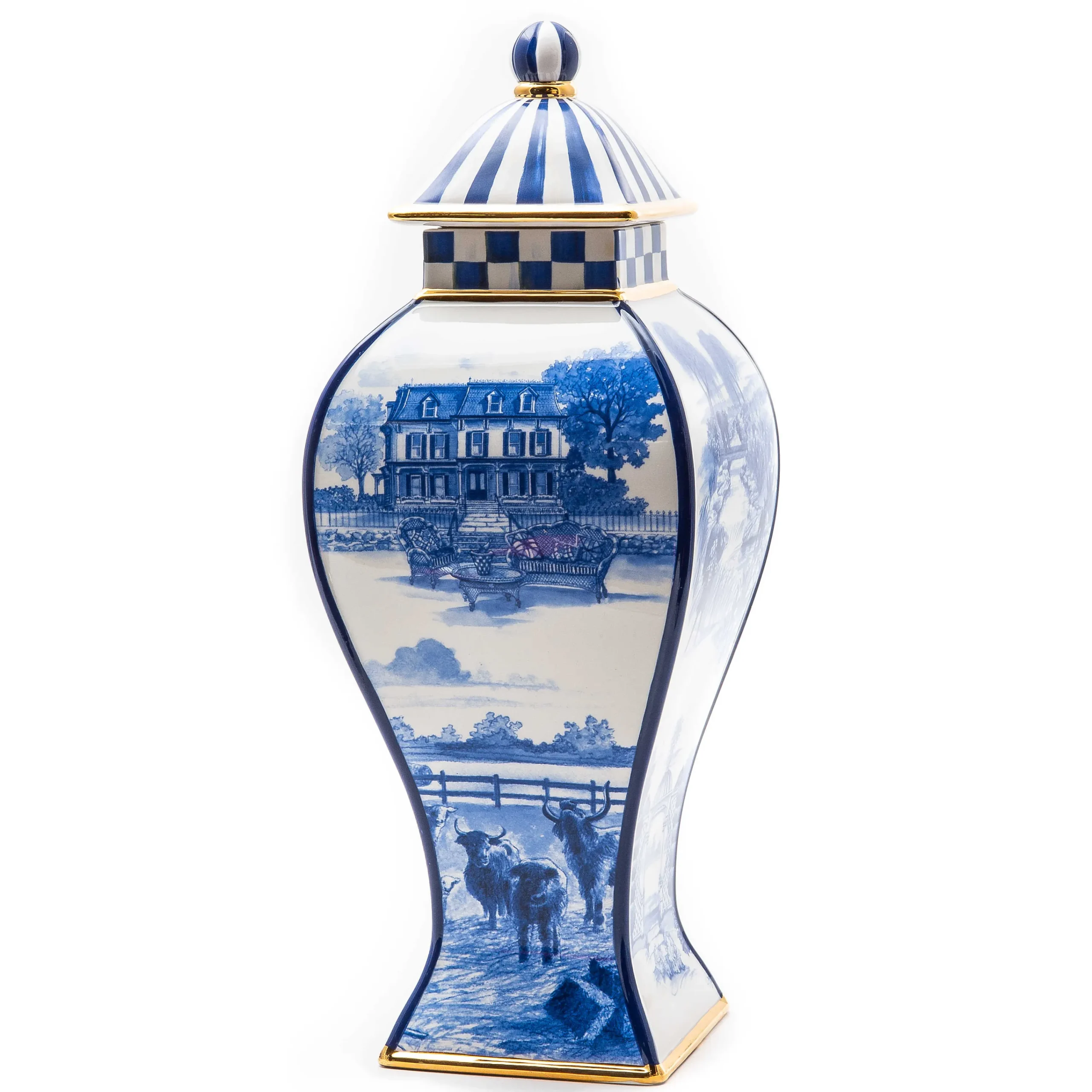 Royal Toile Ginger Jar - Large|MacKenzie-Childs Online