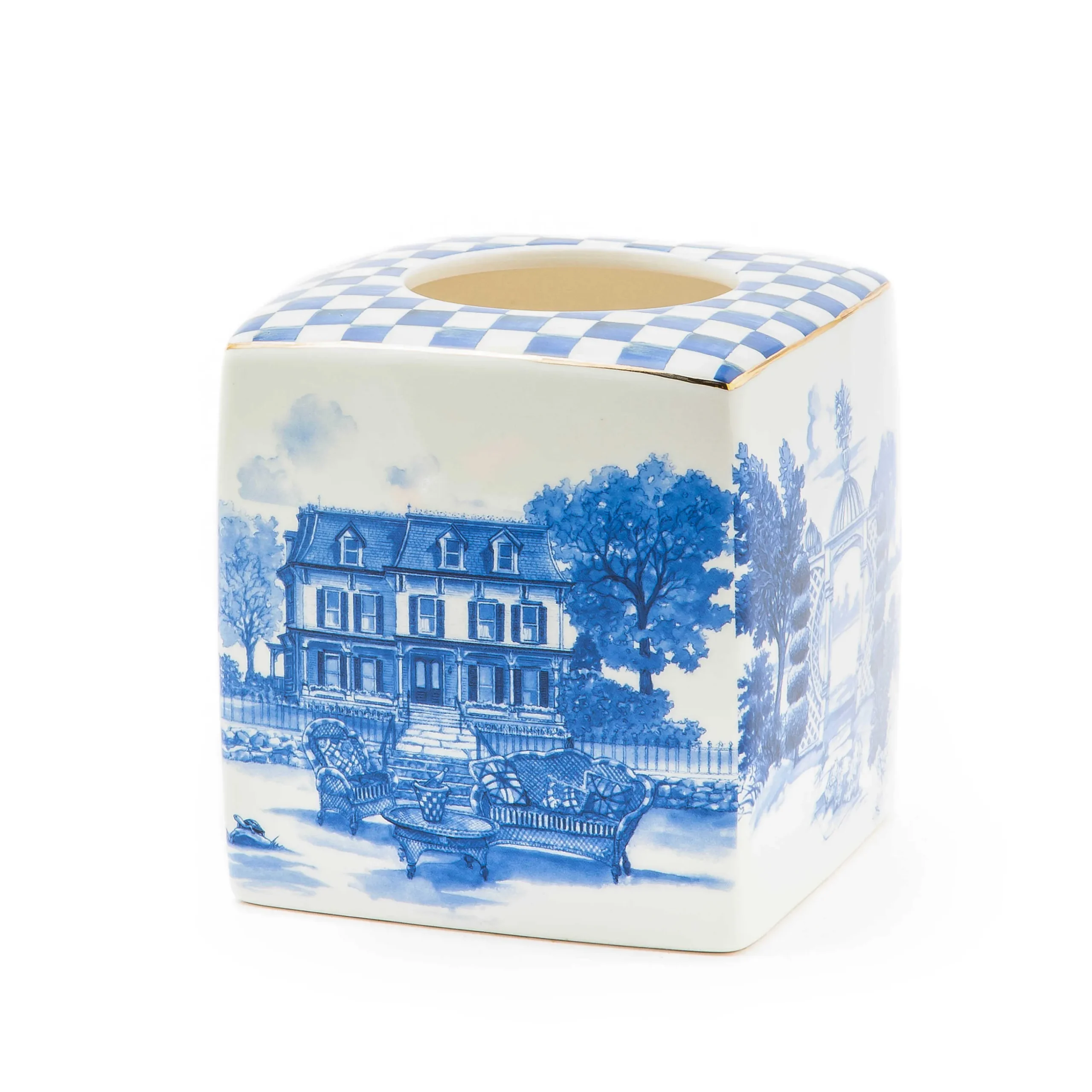 Royal Toile Tissue Holder|MacKenzie-Childs New