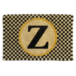 Single Letter Monogrammed Entrance Mat - Z|MacKenzie-Childs Clearance