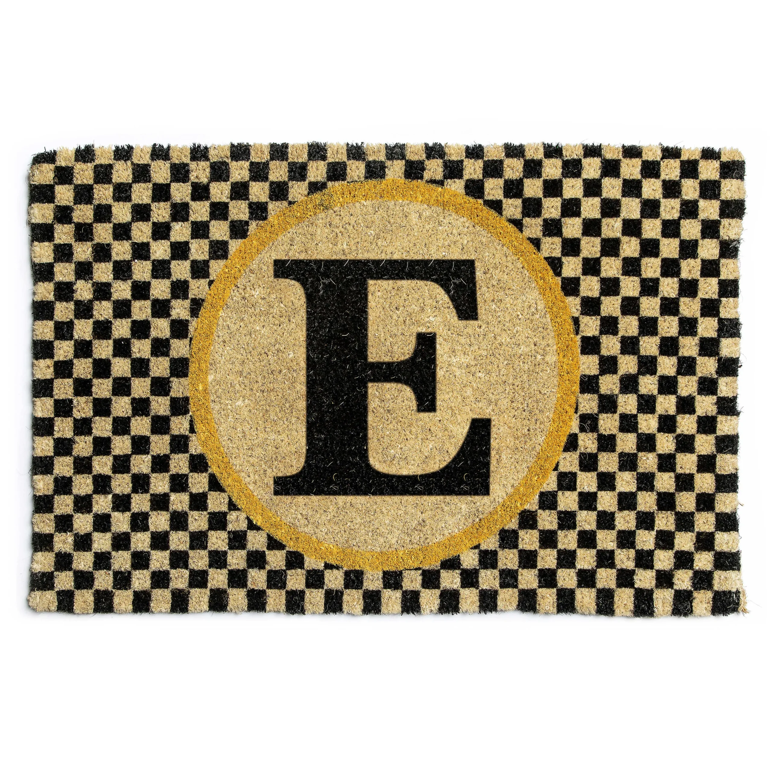 Single Letter Monogrammed Entrance Mat - E|MacKenzie-Childs Discount