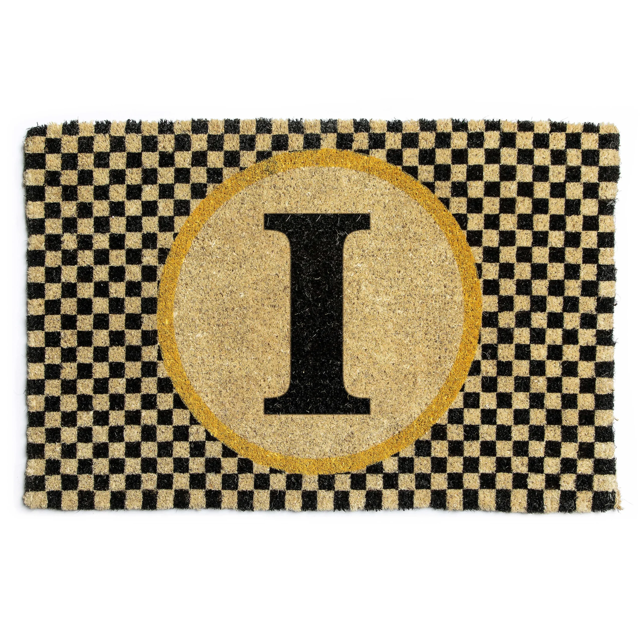 Single Letter Monogrammed Entrance Mat - I|MacKenzie-Childs New