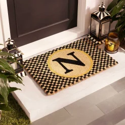 Single Letter Monogrammed Entrance Mat - N|MacKenzie-Childs Outlet