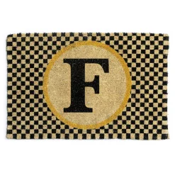 Single Letter Monogrammed Entrance Mat - F|MacKenzie-Childs New
