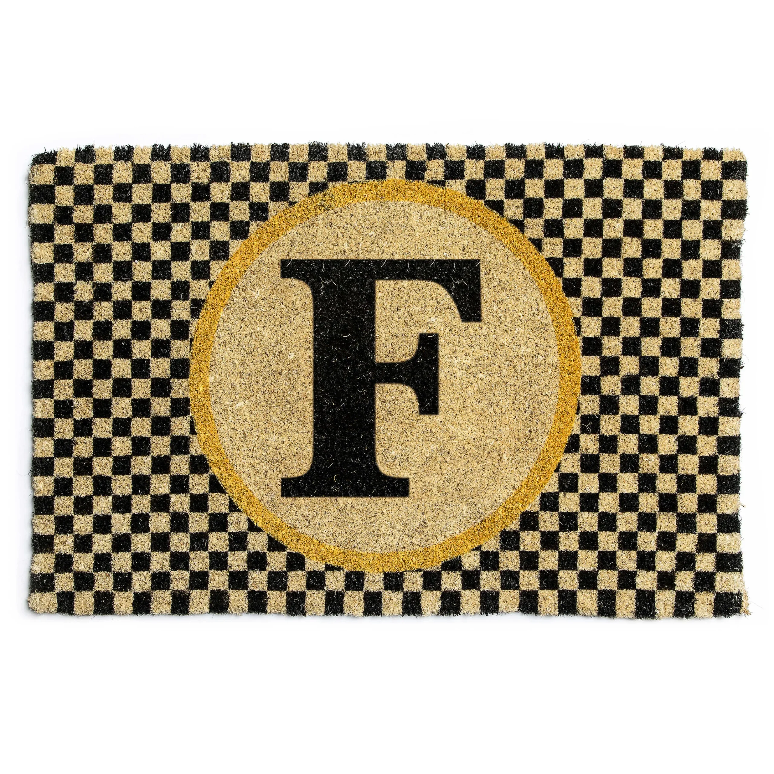 Single Letter Monogrammed Entrance Mat - F|MacKenzie-Childs New