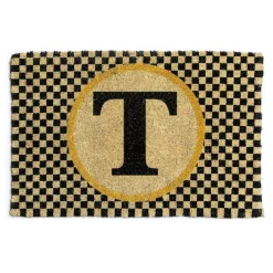Single Letter Monogrammed Entrance Mat - T|MacKenzie-Childs Discount