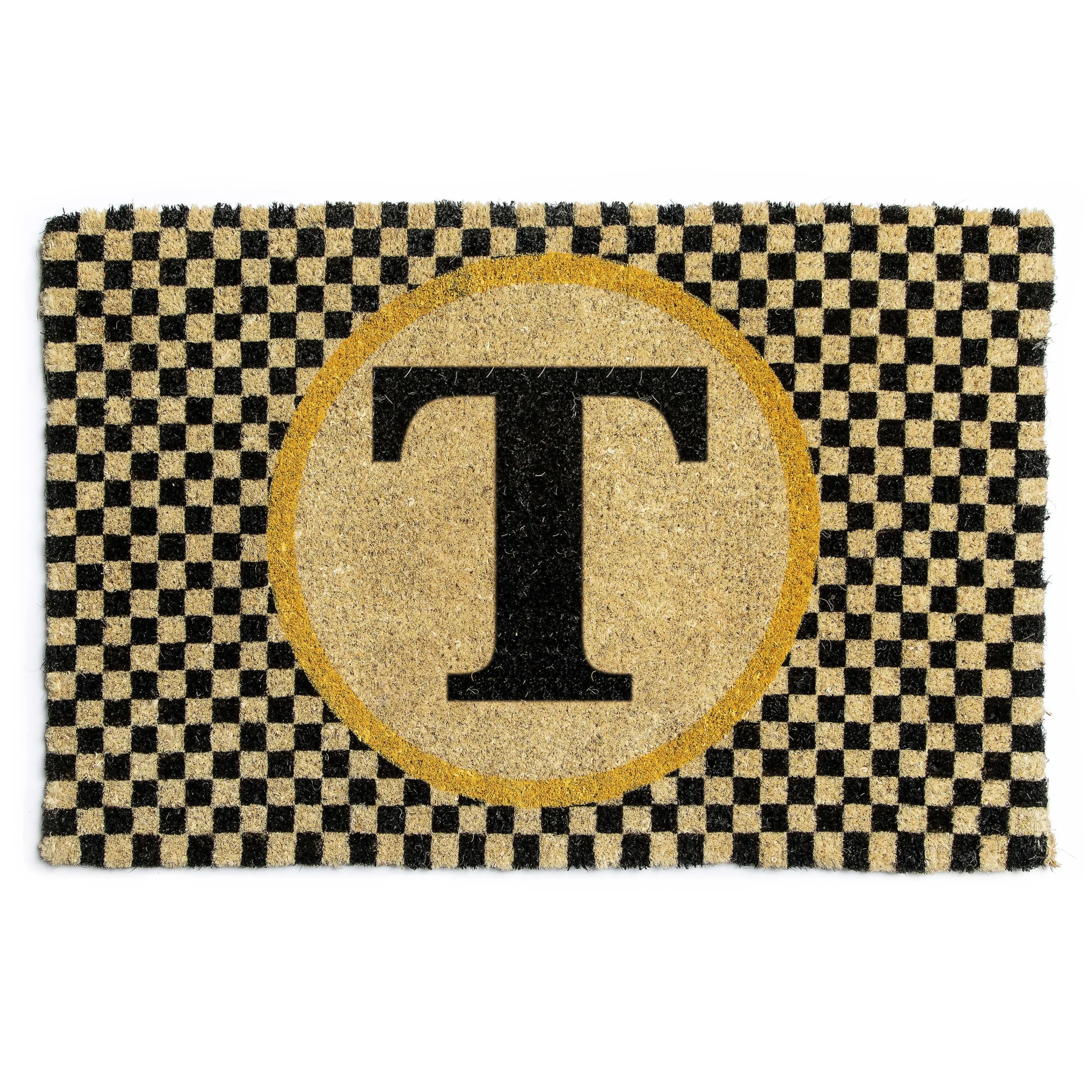 Single Letter Monogrammed Entrance Mat - T|MacKenzie-Childs Discount