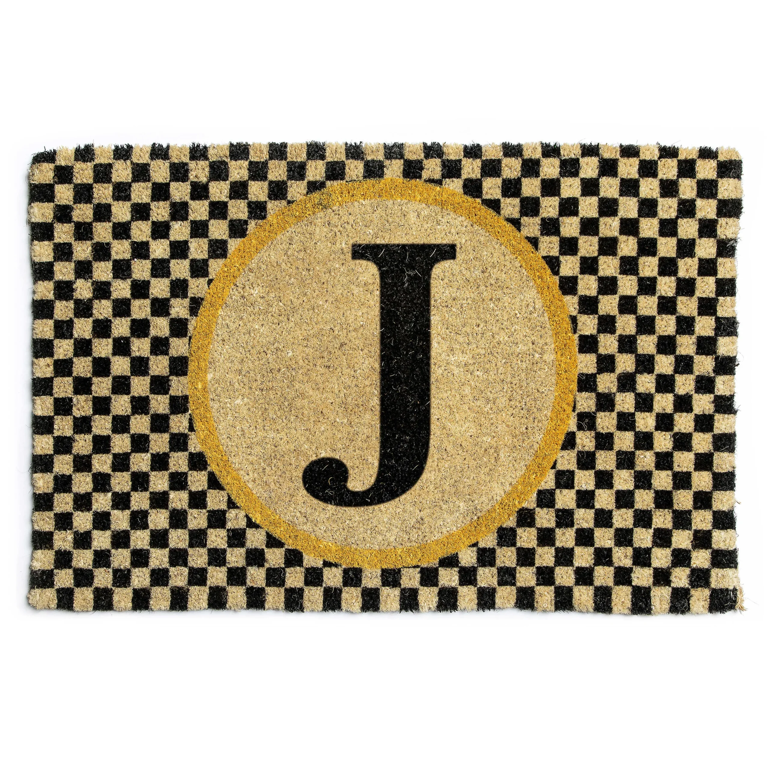 Single Letter Monogrammed Entrance Mat - J|MacKenzie-Childs Discount