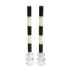 Six Bands Dinner Candles - Black - Set Of 2|MacKenzie-Childs Best