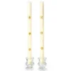 Snowflake Dinner Candles - Gold & Pearl - Set Of 2|MacKenzie-Childs Discount
