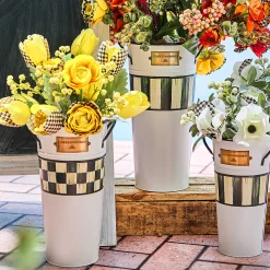 Spectator Galvanized Flower Buckets - Set Of 3|MacKenzie-Childs