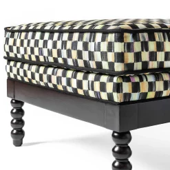 Spindle Check Outdoor Ottoman|MacKenzie-Childs Sale