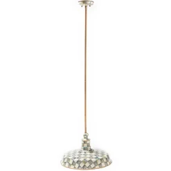 Sterling Check Barn Pendant Lamp -18"|MacKenzie-Childs Outlet