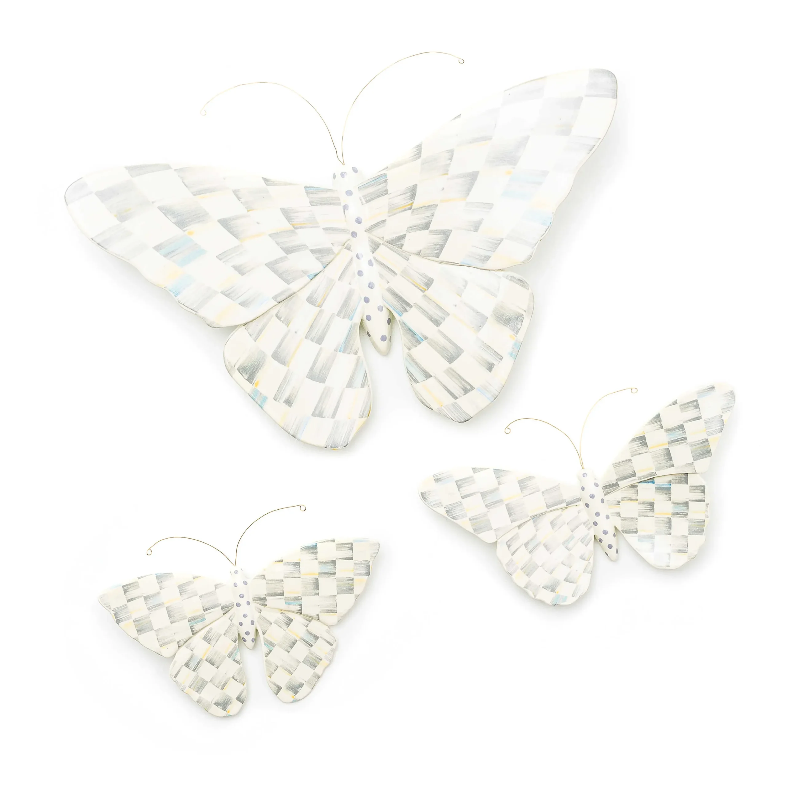 Sterling Check Butterfly Wall Decor|MacKenzie-Childs