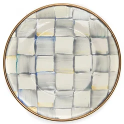 Sterling Check Enamel Appetizer Plates - Set Of 4|MacKenzie-Childs Best