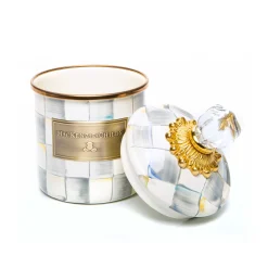 Sterling Check Enamel Canister - Demi|MacKenzie-Childs Online
