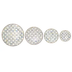 Sterling Check Enamel Dinner Plate|MacKenzie-Childs Sale
