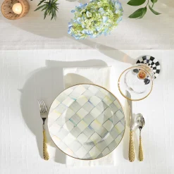 Sterling Check Enamel Dinner Plate|MacKenzie-Childs Sale