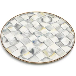 Sterling Check Enamel Egg Plate|MacKenzie-Childs Sale