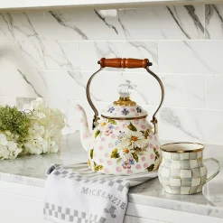 Sterling Check Enamel Mug|MacKenzie-Childs Outlet