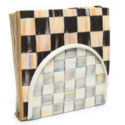 Sterling Check Enamel Napkin Holder|MacKenzie-Childs Best