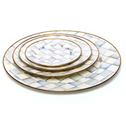 Sterling Check Enamel Salad/Dessert Plate|MacKenzie-Childs