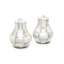 Sterling Check Enamel Salt & Pepper Shakers|MacKenzie-Childs Sale