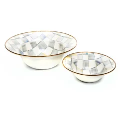 Sterling Check Enamel Serving Bowl|MacKenzie-Childs New