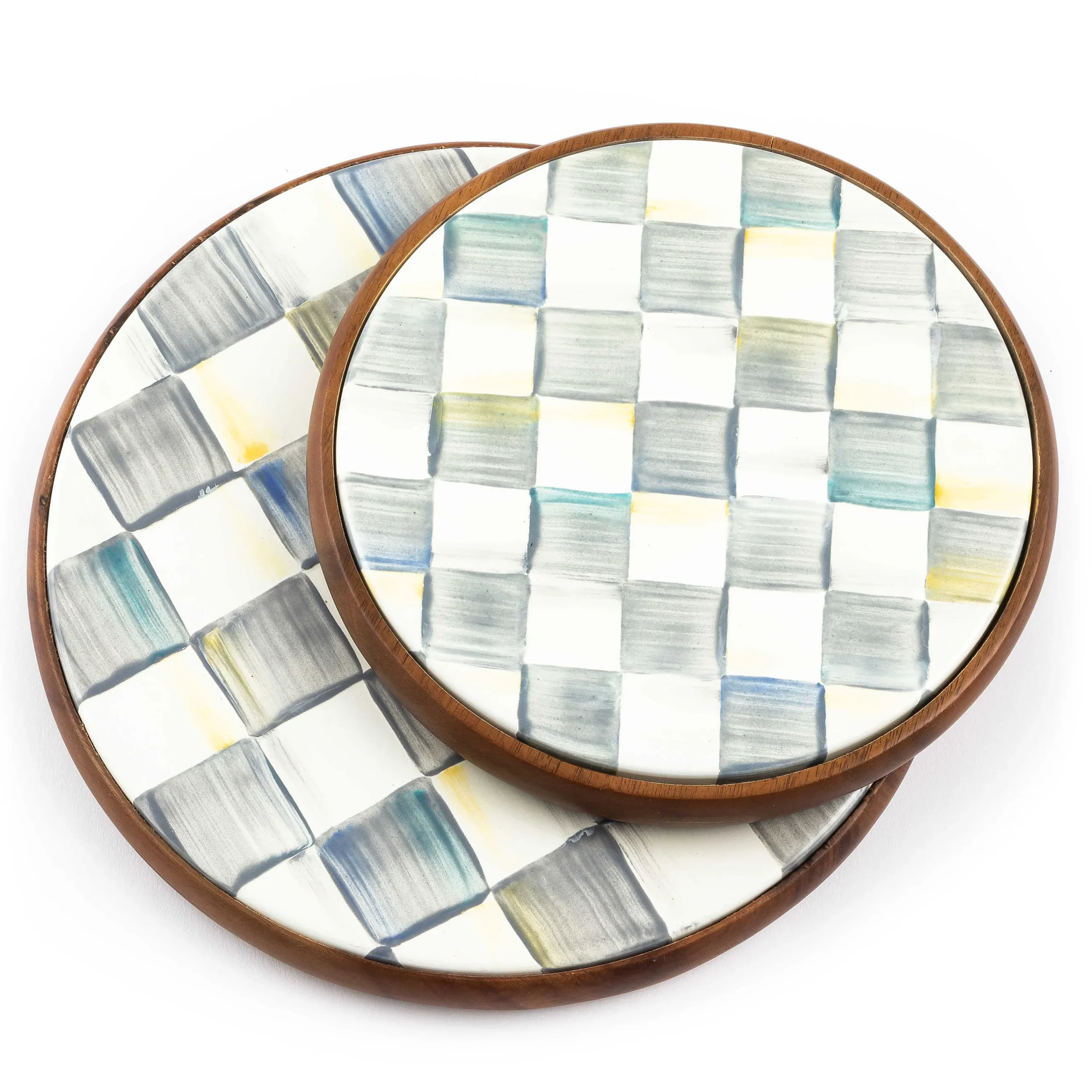 Sterling Check Enamel Trivet - Large|MacKenzie-Childs Best