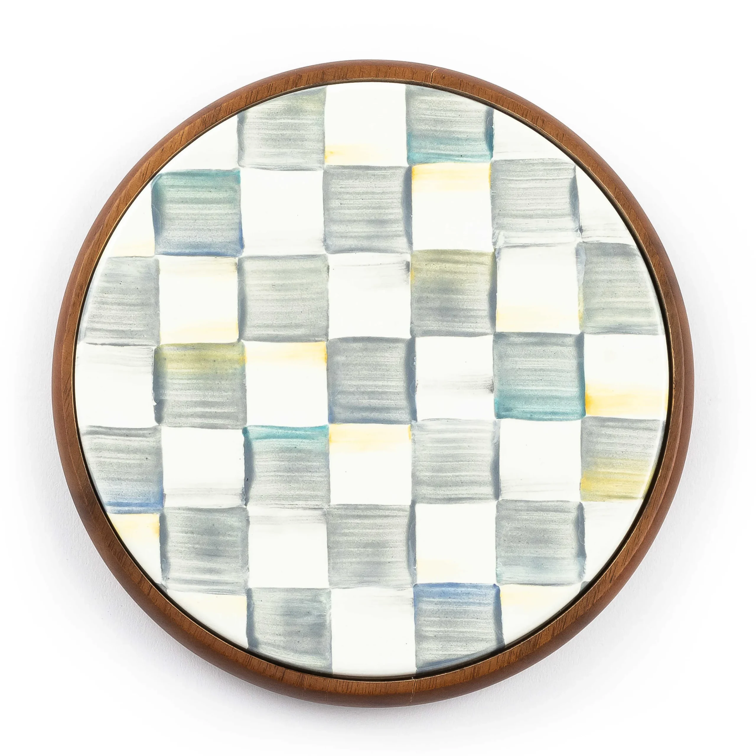Sterling Check Enamel Trivet|MacKenzie-Childs Online
