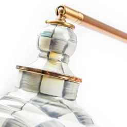 Sterling Check Enamelware Reading Floor Lamp|MacKenzie-Childs Clearance