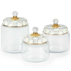 Sterling Check Kitchen Canister - Small|MacKenzie-Childs Discount