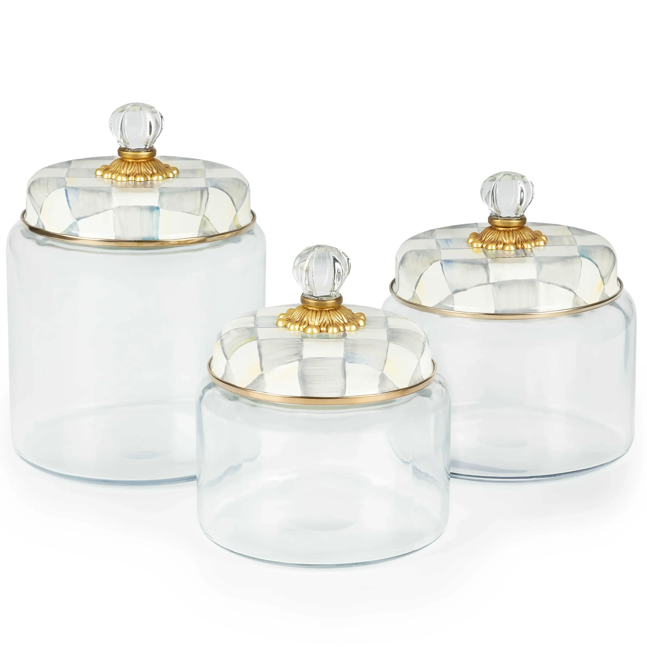 Sterling Check Kitchen Canister - Large|MacKenzie-Childs Sale